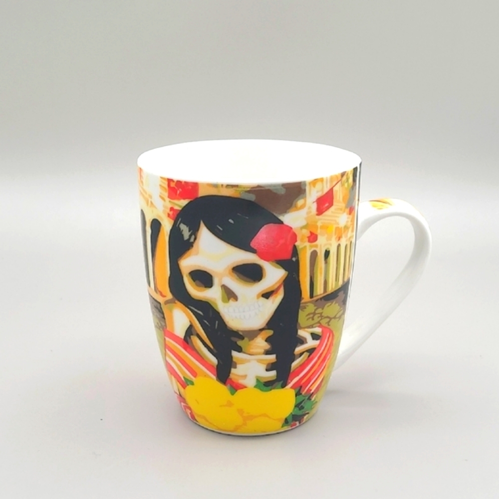 Trentino Day of the Dead  Colorful Skull Mug